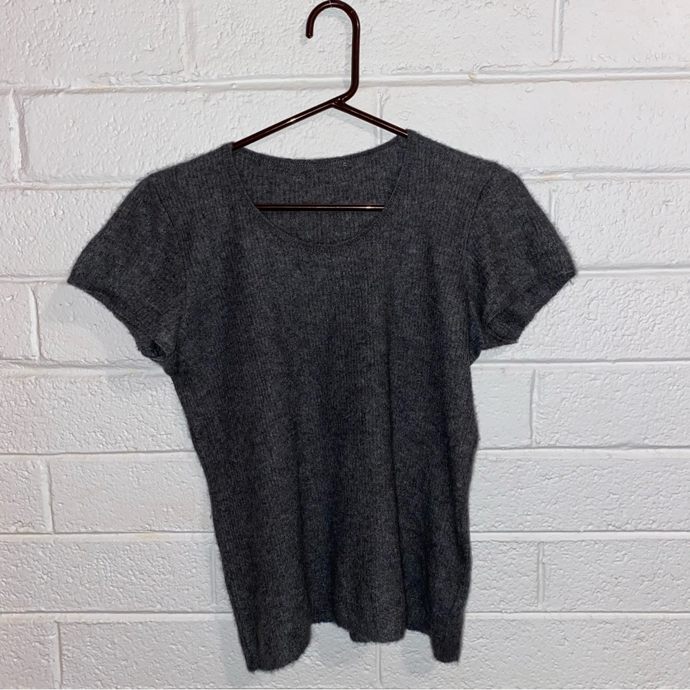 JIL SANDER $800 Cashmere Short Cap Sleeve Top Blouse 100% Cashmere Great Cond - Picture 14 of 16